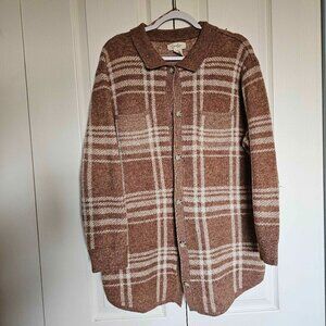 XXL Brown Plaid Cardigan Shacket (USED) - Jessica Simpson